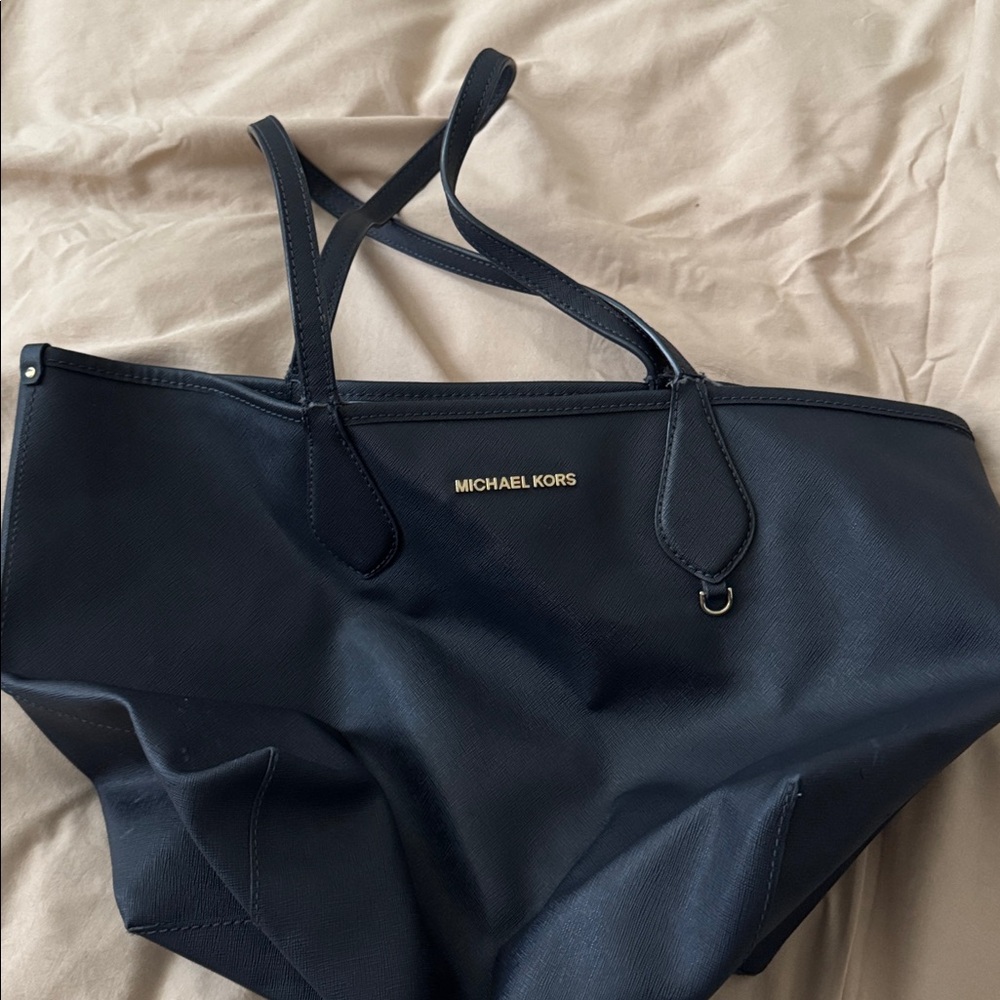Michael Kors Reversible Two-Tone Navy Shoulder Bag